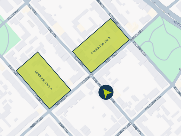 Construction Sites on a map