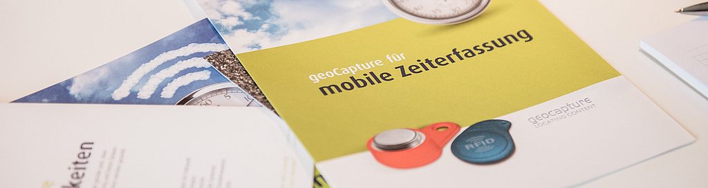 Flyer von geoCapture zur mobile Zeiterfassung