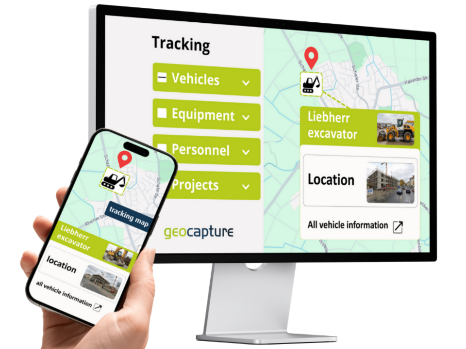 geoCapture GPS-Ortung mit Kartenansicht zur Lokalisierung von Fahrzeugen, Personal und Projekten