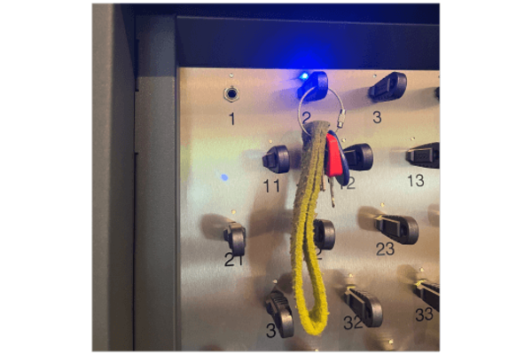 Digital key cabinet at Quathamer