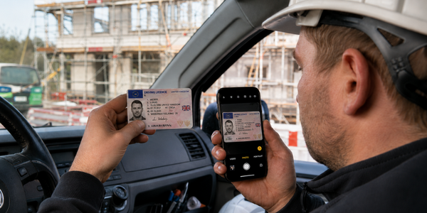 Driving license check via app