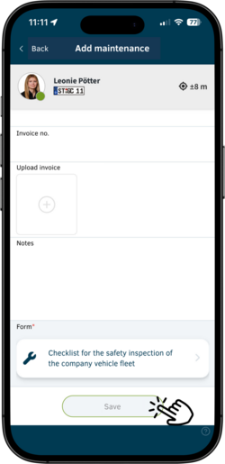 View of a security check performed in the geoCapture app